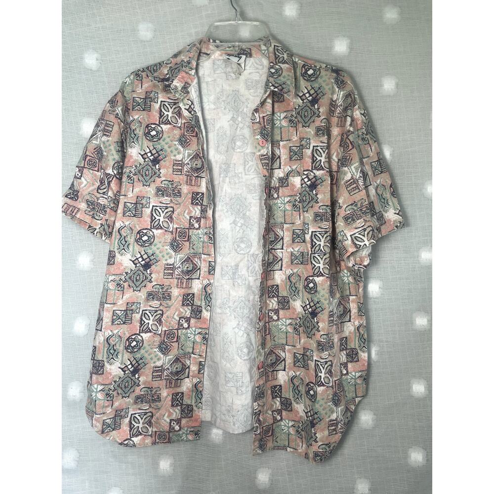 Vintage made in the USA 90's Tapestry branded short sleeve button up